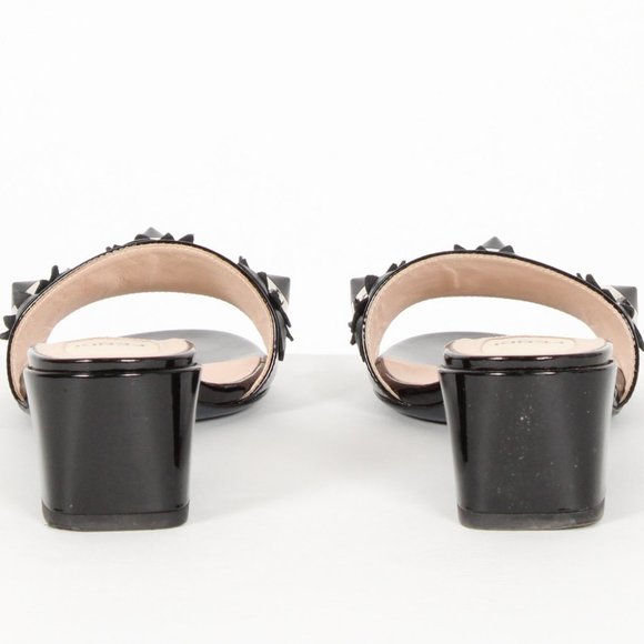Fendi Black Patent Leather Embellished Sandal - Picture 5 of 7